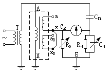 末端屏蔽法：电压互感器底座接地测量一次对二次绕组的试验接线(测出Ca及tanδa)